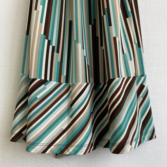 BCBGMAXAZRIA Stripe deep v-neck Dress, S - Picture 3 of 7